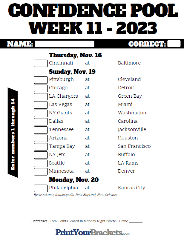 week 11 nfl schedule