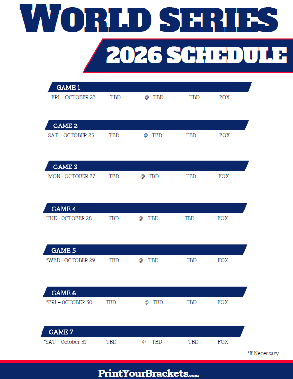 2021 MLB World Series TV Schedule Printable 2021 MLB World Series TV Schedule Printable