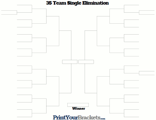 35 Team Single Elimination Bracket