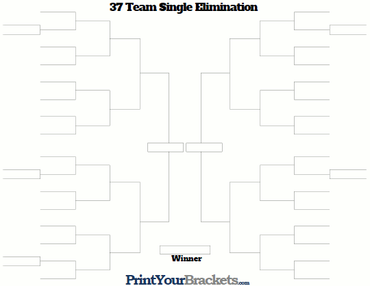 37 Team Single Elimination Bracket