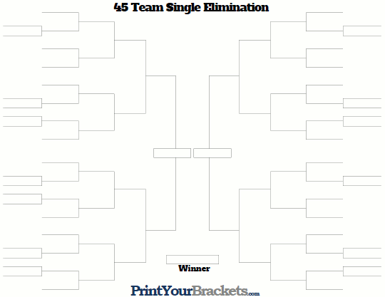 45 Team Single Elimination Bracket
