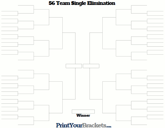 56 Team Single Elimination Bracket
