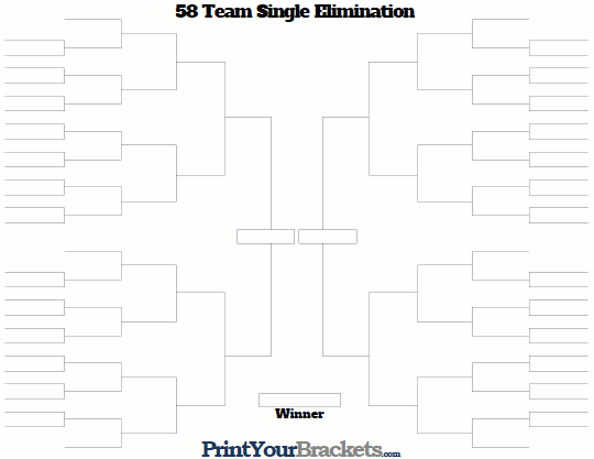 58 Team Single Elimination Bracket